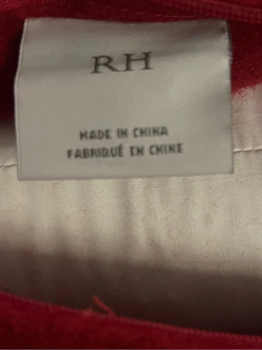 Restoration Hardware RH Cashmere Lumbar Pillow (Red / Garnet) 13”x21” CA 55697